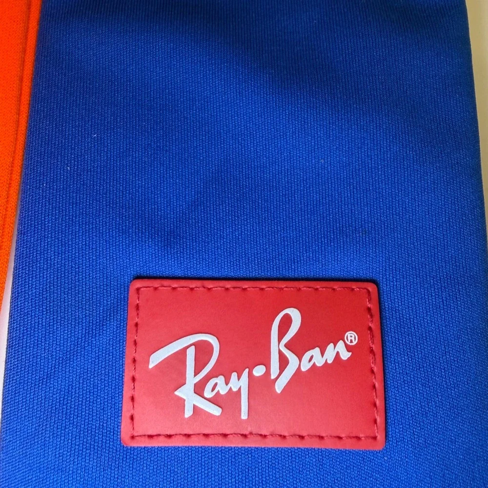 Ray-Ban Sunglasses Pouch Set of 2 Orange and Blue Soft Drawstring Cases kids